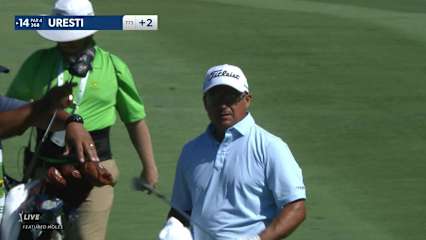 Omar Uresti pitches to 3 feet to set up birdie at John Deere