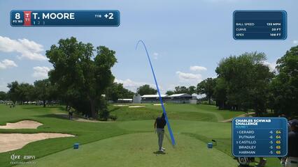 Taylor Moore sinks 26-foot birdie putt on No. 8 at Charles Schwab