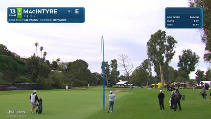 Robert MacIntyre holes 45-foot birdie putt on No. 13 at The Genesis