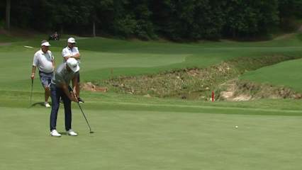 Mito Pereira sinks birdie putt at BMW Charity