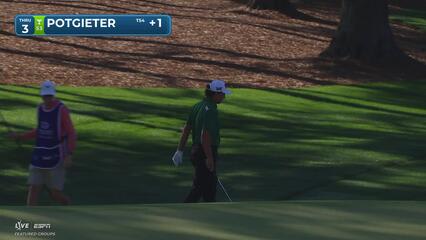 Aldrich Potgieter holes 61-foot greenside bunker shot for birdie on No. 3 at Truist Championship