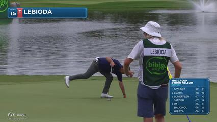 Hank Lebioda sinks 6-foot birdie putt on No. 15 at THE CJ CUP
