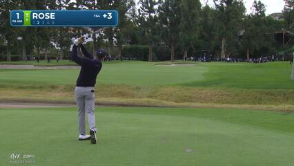 Justin Rose pours in 4-foot birdie putt on No. 1 at The Genesis