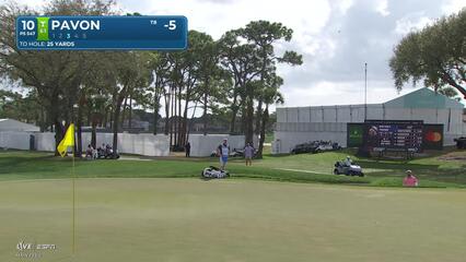 Matthieu Pavon sinks 6-foot birdie putt on No. 10 at Cognizant Classic
