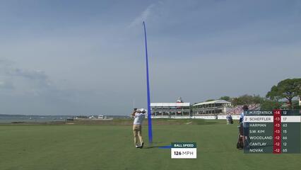 Scottie Scheffler's 199-yard approach sets up birdie on No. 18 at RBC Heritage