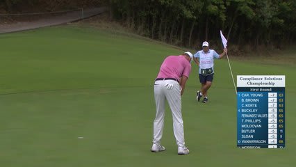 Tommy Morrison makes birdie on No. 2 at Compliance Solutions
