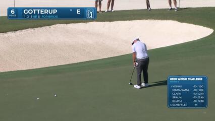 Chris Gotterup drains 12-foot birdie putt on No. 6 at Hero World Challenge