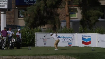 Satoshi Kodaira throws a dart off tee to set up birdie at Albertsons Boise Open