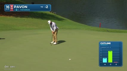 Matthieu Pavon drains 11-foot birdie putt on No. 16 at Wyndham