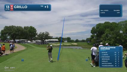 Emiliano Grillo hits tee shot to 6 feet, sets up birdie on No. 13 at Charles Schwab