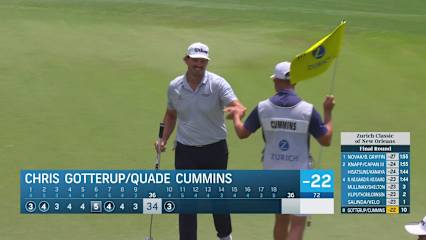 Team Chris Gotterup/Quade Cummins makes birdie on No. 10 at Zurich Classic
