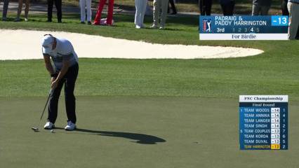 Padraig Harrington buries birdie putt at PNC Championship
