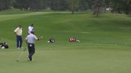 Scott McCarron makes nice eagle putt at Rogers Charity