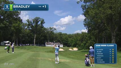 Keegan Bradley gets up-and-down from 150 yards for birdie on No. 5 at John Deere