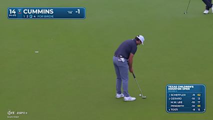 Quade Cummins sinks a 20-foot birdie putt on No. 14 at Houston Open