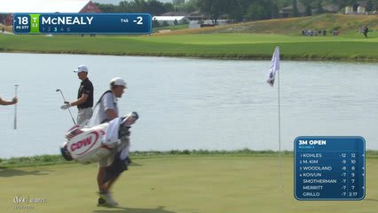 Maverick McNealy drains 3-foot putt for birdie on No. 18 at 3M Open