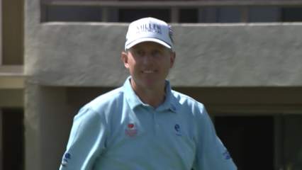 Jason Caron makes birdie on No. 17 at Galleri Classic