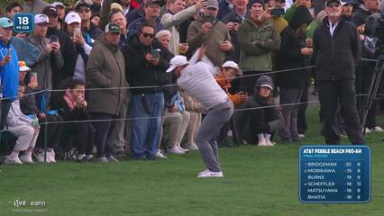 Pierceson Coody sinks 5-foot birdie putt on No. 18 at AT&T Pebble Beach