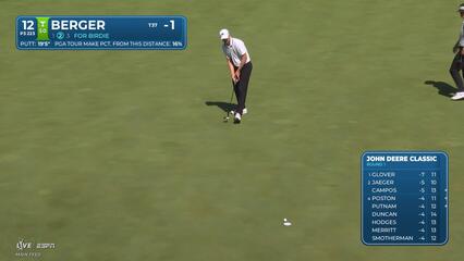 Daniel Berger sinks 19-foot birdie putt on No. 12 at John Deere
