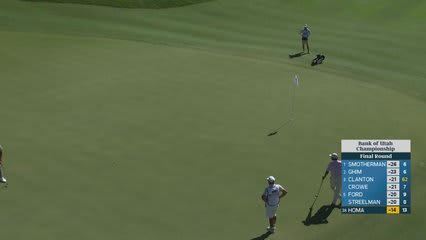 Max Homa sinks 42-foot eagle putt on No. 14 at Bank of Utah