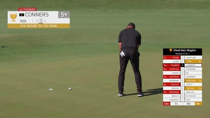 Corey Conners makes birdie on No. 10 at Sunday Singles