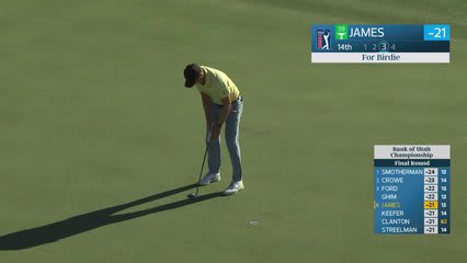 Ben James sinks 3-foot putt for birdie on No. 14 at Bank of Utah