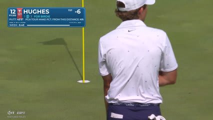 Mackenzie Hughes sinks 43-foot birdie putt on No. 12 at John Deere