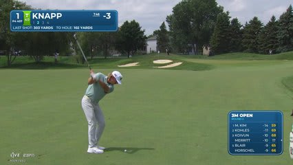 Jake Knapp's 104-yard approach sets up birdie on No. 1 at 3M Open