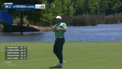 Alex Fitzpatrick gets up-and-down for birdie at Zurich Classic