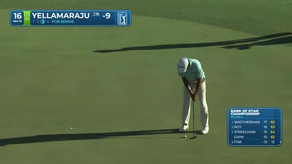 Sudarshan Yellamaraju sinks 7-foot birdie putt on No. 16 at Bank of Utah