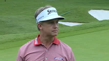 David Toms rolls in a birdie putt on No. 10 at AT&T Byron Nelson