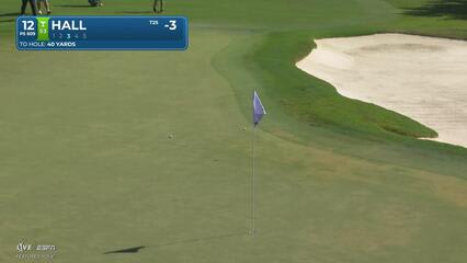 Harry Hall taps in from 21 inches for birdie on No. 12 at Cadillac
