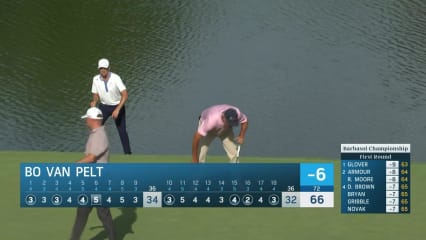 Bo Van Pelt rolls in 24-foot birdie putt at Barbasol