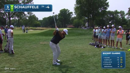 Xander Schauffele gets up-and-down from 116 yards for birdie on No. 3 at Rocket Classic