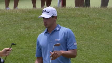 Dominic Bozzelli gets up and down for birdie at LECOM