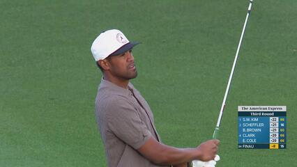 Tony Finau makes birdie on No. 16 at The American Express