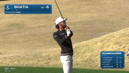 Akshay Bhatia hits 90-yard approach to 5 feet, makes birdie on No. 2 at The American Express