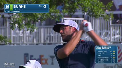 Sam Burns hits 231-yard approach to 41 feet, sets up birdie on No. 16 at Texas Children's