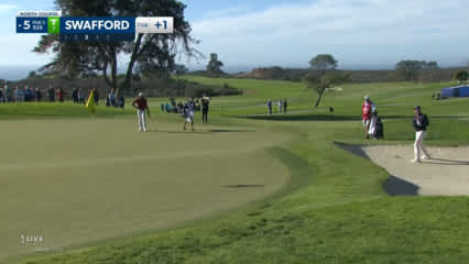 Hudson Swafford makes up-and-down birdie from the bunker at Farmers