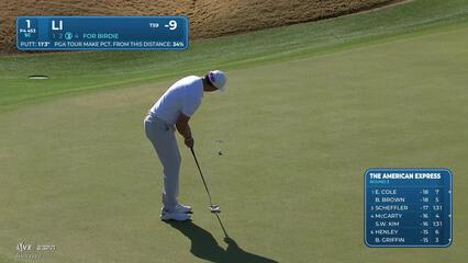 Haotong Li makes birdie on No. 1 at The American Express