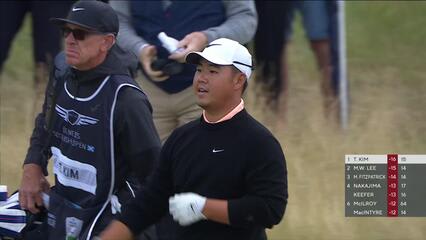 Tom Kim gets up-and-down from 205 yards for birdie on No. 16 at Genesis Scottish Open