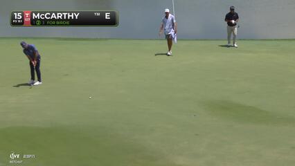 Denny McCarthy drops in 23-foot birdie putt on No. 15 at Cadillac