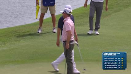 Zach Johnson makes birdie on No. 18 at Zurich Classic