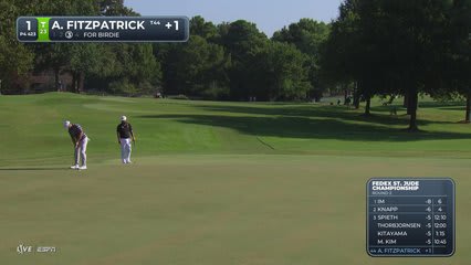Alex Fitzpatrick sinks 36-foot birdie putt on No. 1 at FedEx St. Jude