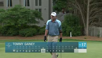 Tommy Gainey makes birdie on No. 15 in Round 3 at BMW Charity Pro-Am