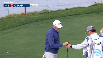 Sean O'Hair nearly aces No. 5 with his 207-yard tee shot to 2 feet at AT&T Pebble Beach