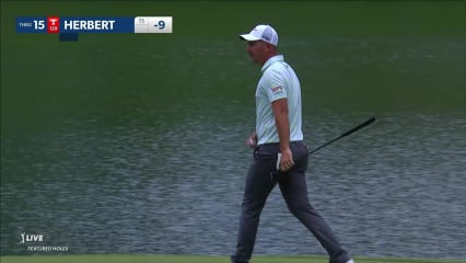 Lucas Herbert makes birdie at Travelers