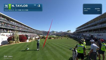 Nick Taylor sinks 25-foot birdie putt on No. 16 at WM Phoenix Open