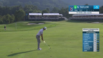 Nick Taylor taps in from 4 inches for birdie on No. 17 at Biltmore Championship