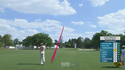 Jason Day hits 204-yard approach to 5 feet, sets up birdie on No. 14 at Texas Children's